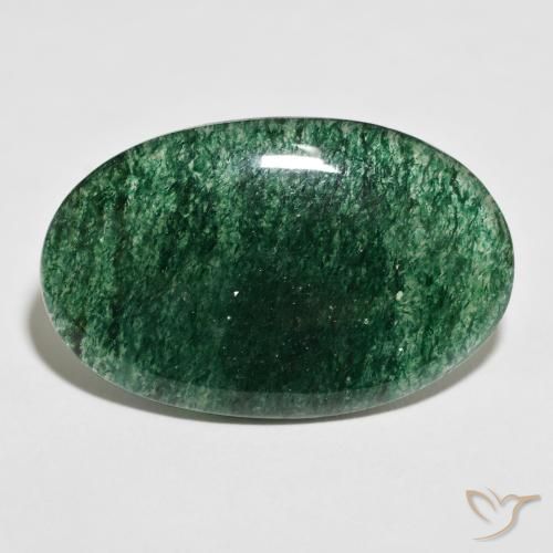 32.45ct Natural Verde escuro Aventurina, oval, Translúcido