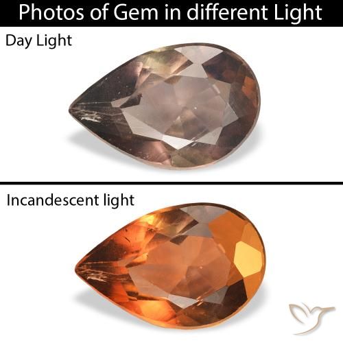 1.04ct Natural Castanho claro médio Axinita, Formato de pêra, SI