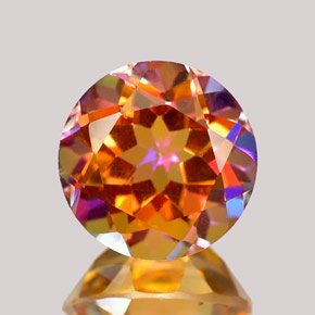 Topázio azotic multicolorido natural 2,49ct, corte redondo, VVS