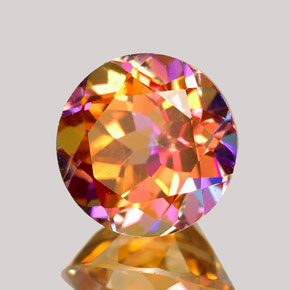 Topázio azotic multicolorido natural 2,49ct, corte redondo, VVS