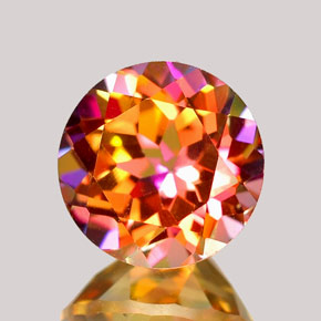 Topázio azotic multicolorido natural 2,63ct, corte redondo, VVS-VS