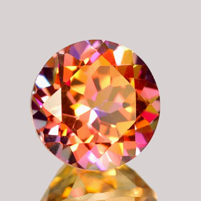 Topázio azotic multicolorido natural 2,63ct, corte redondo, VVS-VS