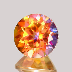 Topázio azotic multicolorido natural 2,34ct, corte redondo, VVS