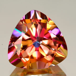 Topázio azotic multicolorido natural 11,78ct, trillion, VVS-VS