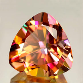 Topázio azotic multicolorido natural 11,78ct, trillion, VVS-VS