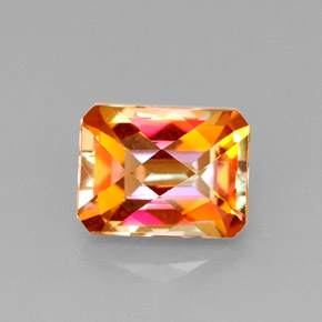 Topázio azotic multicolorido natural 2,17ct, corte esmeralda, VVS