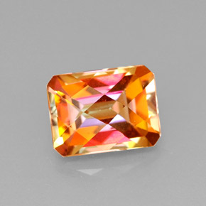 Topázio azotic multicolorido natural 2,17ct, corte esmeralda, VVS