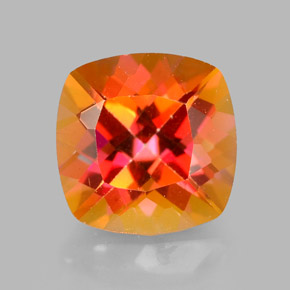 Topázio azotic multicolorido natural 2,67ct, almofada cortada, VVS