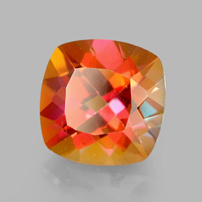 Topázio azotic multicolorido natural 2,67ct, almofada cortada, VVS