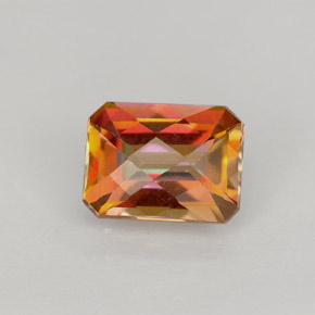 Topázio azotic multicolorido natural 1,86ct, corte esmeralda, VVS-VS