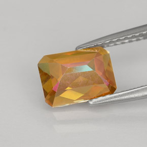 Topázio azotic multicolorido natural 1,86ct, corte esmeralda, VVS-VS