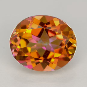 Topázio azotic multicolorido natural 5,63ct, corte oval, VS