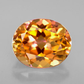 Topázio azotic multicolorido natural 5,36ct, corte oval, VVS-VS