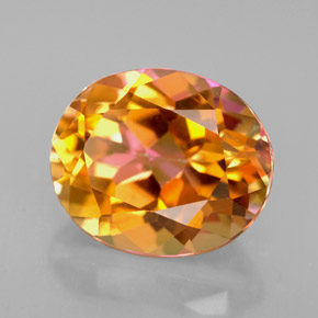 Topázio azotic multicolorido natural 5,36ct, corte oval, VVS-VS