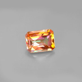 Topázio azotic multicolorido natural 1,98ct, corte esmeralda, VS