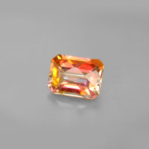 Topázio azotic multicolorido natural 1,98ct, corte esmeralda, VS