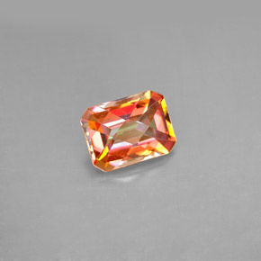 Topázio azotic multicolorido natural 1,85ct, corte esmeralda, VVS-VS