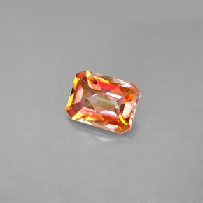 Topázio azotic multicolorido natural 1,85ct, corte esmeralda, VVS-VS