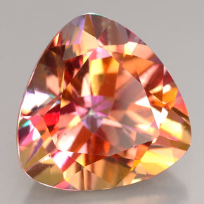 Topázio azotic multicolorido natural 11,98ct, trillion, VVS