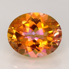 Topázio azotic multicolorido natural 5,85ct, corte oval, VVS-VS
