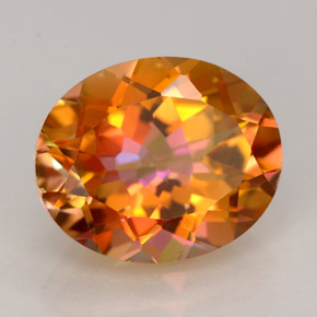 Topázio azotic multicolorido natural 5,85ct, corte oval, VVS-VS