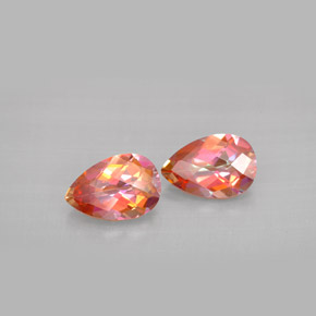 Pedras preciosas de topázio azotic multicolorido natural de  ct, formato de pêra, VVS-VS