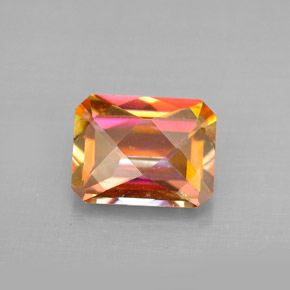 Topázio azotic multicolorido natural 2,36ct, corte esmeralda, VVS-VS