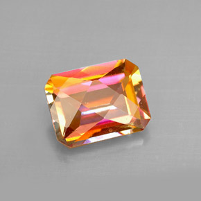 Topázio azotic multicolorido natural 2,36ct, corte esmeralda, VVS-VS
