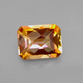 Topázio azotic multicolorido natural 2,66ct, corte esmeralda, VVS-VS