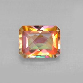 Topázio azotic multicolorido natural 2,80ct, corte esmeralda, VVS-VS