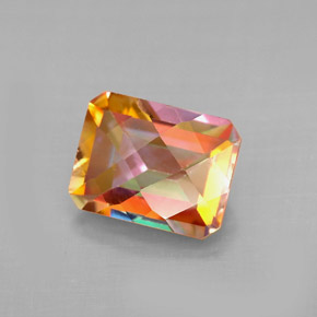 Topázio azotic multicolorido natural 2,80ct, corte esmeralda, VVS-VS