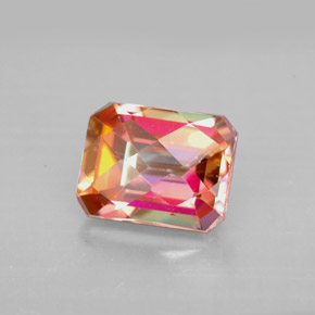 Topázio azotic multicolorido natural 2,88ct, corte esmeralda, VVS-VS