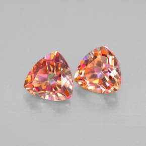 Pedras preciosas de topázio azotic multicolorido natural de  ct, trillion, VVS-VS