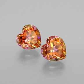 Pedras preciosas de Topázio Nítrico arco-íris multicolorido natural de  ct, Formato de coração, VVS-VS