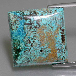 Azurita azul natural 18,13ct, quadrado, opaco