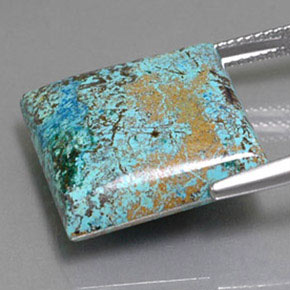 Azurita azul natural 18,13ct, quadrado, opaco