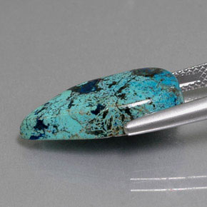 azurita Azul Multicor Natural 7.05ct, Formato de pêra, Opaco