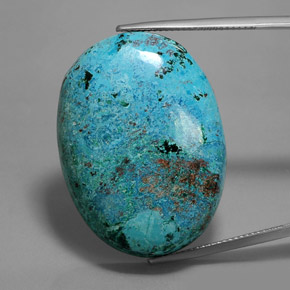 Azurita azul natural 48,69ct, corte oval, opaco
