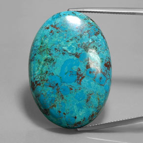 Azurita azul natural 44,49ct, corte oval, opaco