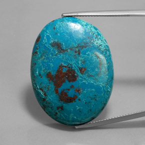 Azurita azul natural 43,19ct, corte oval, opaco