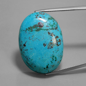 azurita Azul Multicor Natural 41.17ct, Corte Oval, Opaco