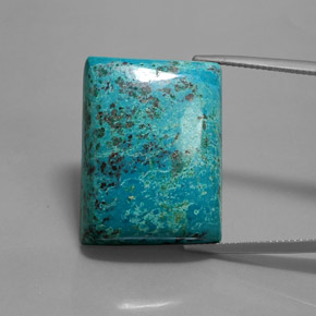 Azurita azul natural 40,92ct, baguete, opaco