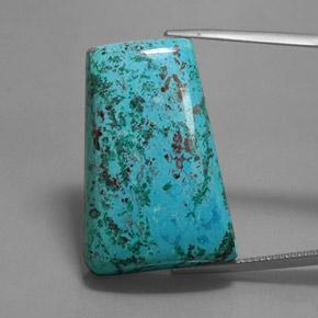 Azurita azul natural 37,80ct, baguete, opaco