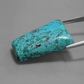 Azurita azul natural 37,80ct, baguete, opaco