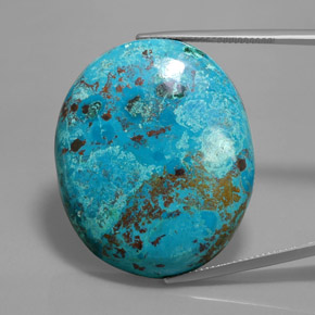 Azurita azul natural 56,83ct, corte oval, opaco