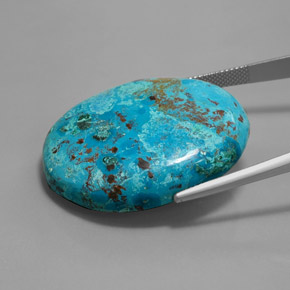 Azurita azul natural 56,83ct, corte oval, opaco