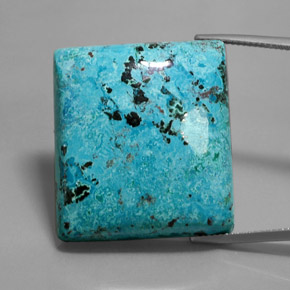 Azurita azul natural 55,20ct, baguete, opaco