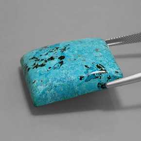Azurita azul natural 55,20ct, baguete, opaco