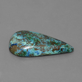 Azurita azul natural 26,58ct, formato de pêra, opaco