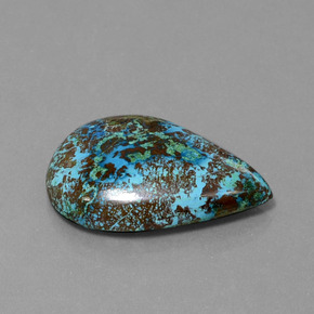 Azurita azul natural 22,72ct, formato de pêra, opaco